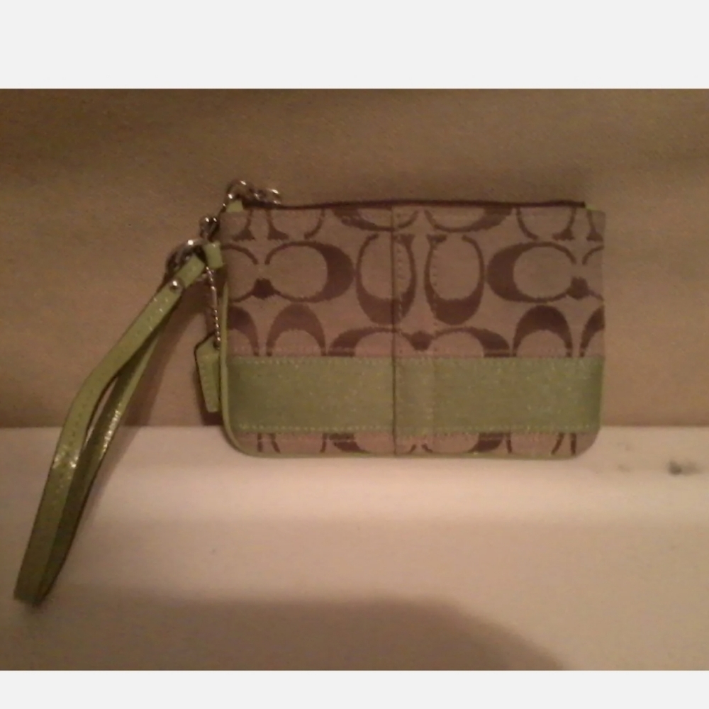 Coach Small Khaki Lime Green